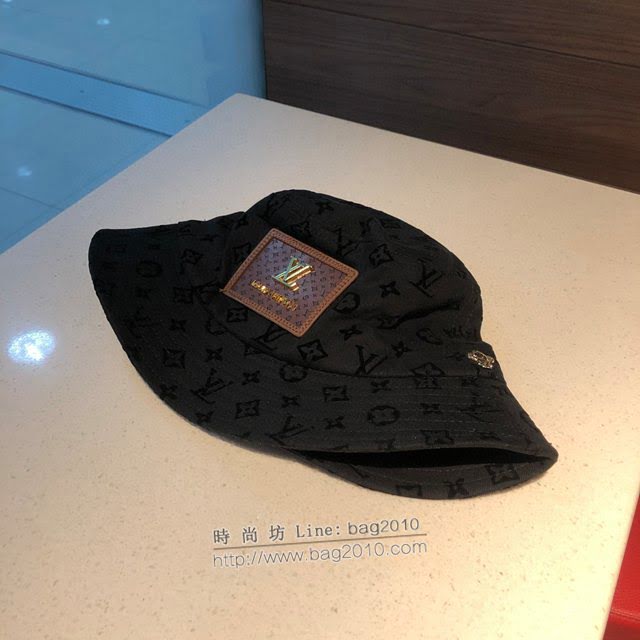 LV男女同款帽子 路易威登做舊牛仔刺繡漁夫帽遮陽帽  mm1182